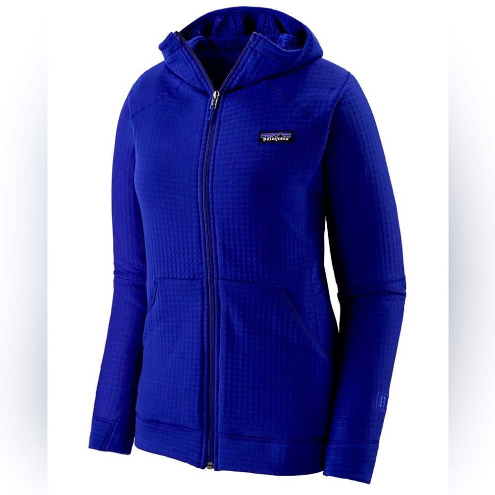 RARE Patagonia R1 Full-Zip Hooded Fleece Jacket, Cobalt